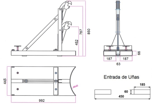 Implemento carretilla 1 bidón 3